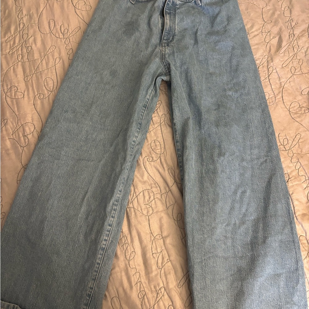 Casual Blue Wide-Leg Jeans